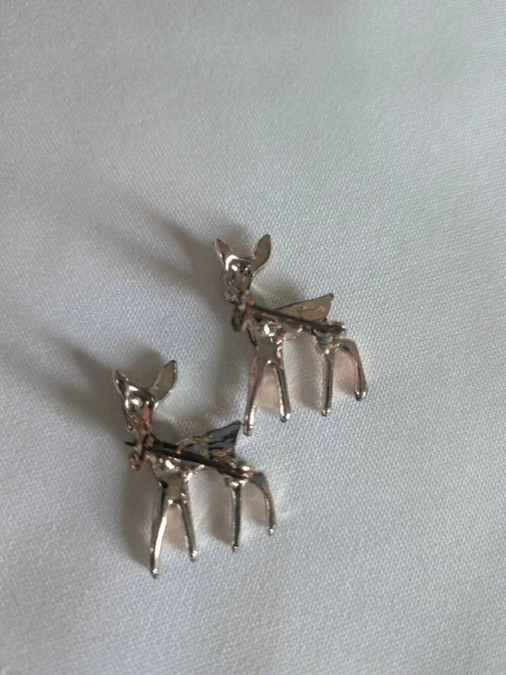 Vintage Late 50s Early 70s Deer Fawn Scatter Pin Brooches Set of Two